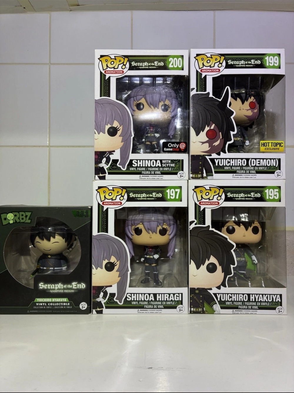 Funko Pop Seraph of the End Lot Yuichiro Shinoa HT Exclusive Dorbz